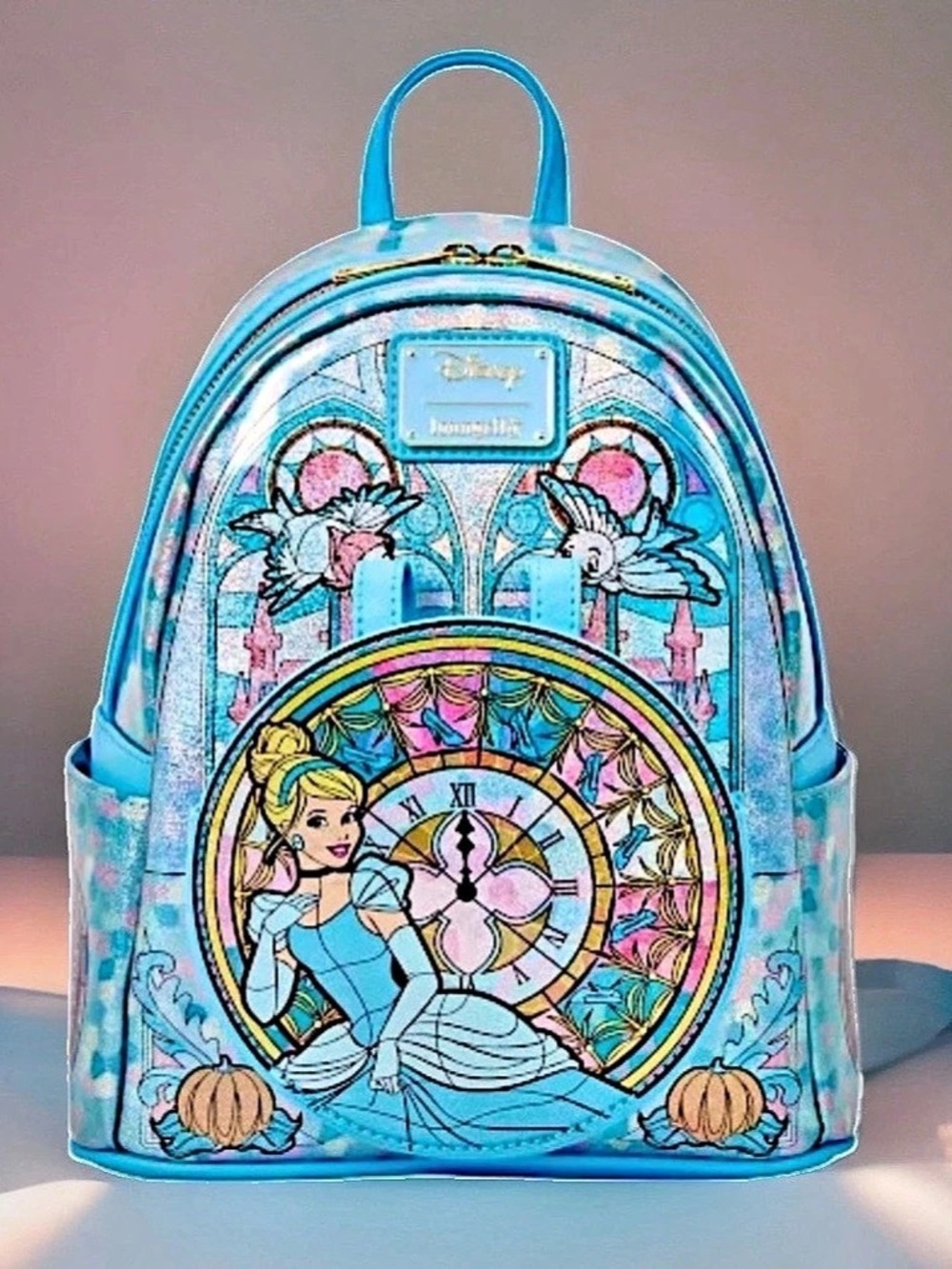 NEW w Tag Loungefly Disney Princess CINDERELLA Stained Glass Collection Backpack